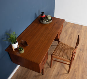 Retro Danish 1960s Mid Century Two Sided Desk With Bookcase