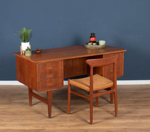 Retro Danish 1960s Mid Century Two Sided Desk With Bookcase