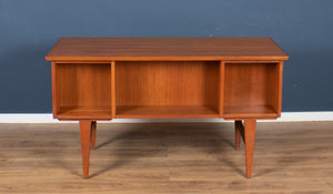 Retro Danish 1960s Mid Century Two Sided Desk With Bookcase