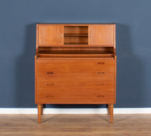 Load image into Gallery viewer, Retro Danish 1960s Teak Desk Bureau Mid Century Writing Desk Dresser Dressing Table