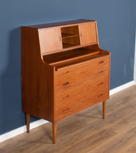 Load image into Gallery viewer, Retro Danish 1960s Teak Desk Bureau Mid Century Writing Desk Dresser Dressing Table