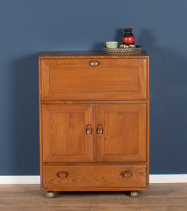 Blonde Ercol Model 469 Light Elm Windsor Bureau Desk