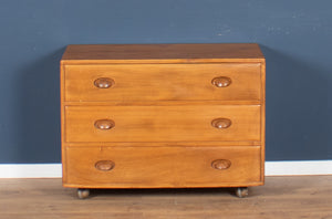 Vintage Restored Ercol Windsor Model 483 Chest Of Drawers Blonde Elm