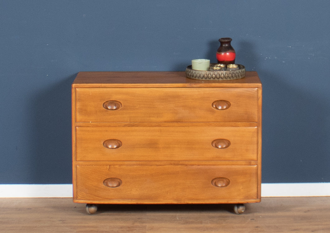 Vintage Restored Ercol Windsor Model 483 Chest Of Drawers Blonde Elm