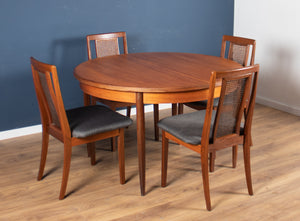 Retro Teak GPlan 1960s Fresco Dining Table & 4 Four Chairs By Victor Wilkins