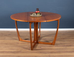 Retro Teak 1960s Mid Century Beithcraft Crossframe Gate-Leg Dining Table