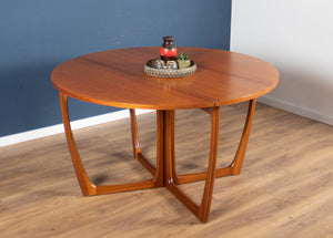 Retro Teak 1960s Mid Century Beithcraft Crossframe Gate-Leg Dining Table