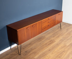 Long Retro Teak 1960s Avalon Mid Century Sideboard On Hairpin Legs