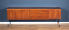 Load image into Gallery viewer, Long Retro Teak 1960s Avalon Mid Century Sideboard On Hairpin Legs