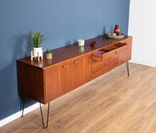 Load image into Gallery viewer, Long Retro Teak 1960s Avalon Mid Century Sideboard On Hairpin Legs