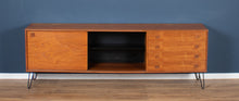 Load image into Gallery viewer, Retro Danish Teak 1960s Mid Century Sideboard TV Cabinet On Hiarpin Legs