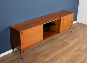 Retro Danish Teak 1960s Mid Century Sideboard TV Cabinet On Hiarpin Legs