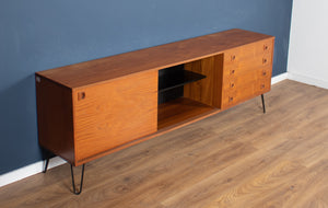 Retro Danish Teak 1960s Mid Century Sideboard TV Cabinet On Hiarpin Legs