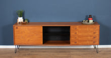 Load image into Gallery viewer, Retro Danish Teak 1960s Mid Century Sideboard TV Cabinet On Hiarpin Legs