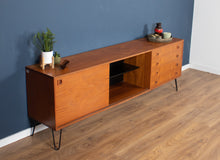 Load image into Gallery viewer, Retro Danish Teak 1960s Mid Century Sideboard TV Cabinet On Hiarpin Legs