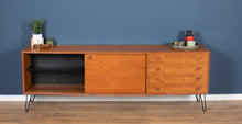 Load image into Gallery viewer, Retro Danish Teak 1960s Mid Century Sideboard TV Cabinet On Hiarpin Legs