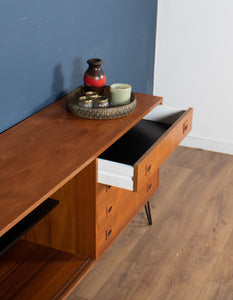 Retro Danish Teak 1960s Mid Century Sideboard TV Cabinet On Hiarpin Legs