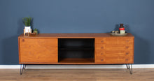 Load image into Gallery viewer, Retro Danish Teak 1960s Mid Century Sideboard TV Cabinet On Hiarpin Legs