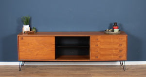 Retro Danish Teak 1960s Mid Century Sideboard TV Cabinet On Hiarpin Legs