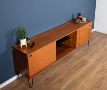 Load image into Gallery viewer, Retro Danish Teak 1960s Mid Century Sideboard TV Cabinet On Hiarpin Legs