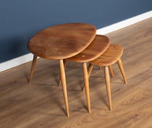 Load image into Gallery viewer, Vintage Retro Ercol Windsor Blonde Elm &#39;Pebble&#39; Nesting Tables Model 354 Coffee Table