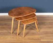 Load image into Gallery viewer, Vintage Retro Ercol Windsor Blonde Elm &#39;Pebble&#39; Nesting Tables Model 354 Coffee Table