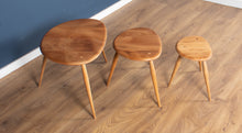 Load image into Gallery viewer, Vintage Retro Ercol Windsor Blonde Elm &#39;Pebble&#39; Nesting Tables Model 354 Coffee Table