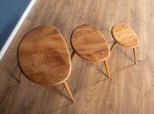 Load image into Gallery viewer, Vintage Retro Ercol Windsor Blonde Elm &#39;Pebble&#39; Nesting Tables Model 354 Coffee Table