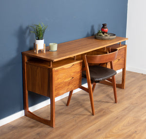 Retro Teak 1960s Mid Century Floating Top Desk By Uniflex