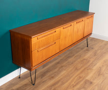 Load image into Gallery viewer, Retro Teak 1960s Long Meredew Sideboard On Hairpin Legs