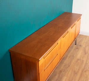 Retro Teak 1960s Long Meredew Sideboard On Hairpin Legs