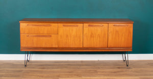 Retro Teak 1960s Long Meredew Sideboard On Hairpin Legs