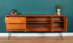 Retro Teak 1960s Long Meredew Sideboard On Hairpin Legs