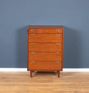 Retro Teak 1960s Meredew Tall Chest Of Drawers