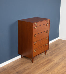 Retro Teak 1960s Meredew Tall Chest Of Drawers