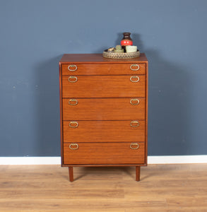 Retro Teak 1960s Meredew Tall Chest Of Drawers