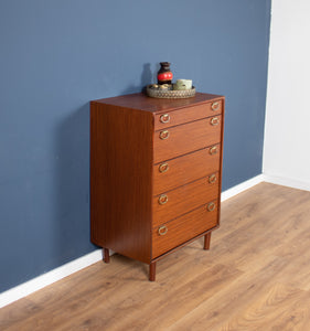 Retro Teak 1960s Meredew Tall Chest Of Drawers