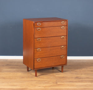 Retro Teak 1960s Meredew Tall Chest Of Drawers