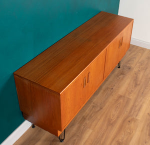 Long Restored Teak Retro 1960s G Plan Fresco Sideboard On Hairpin Legs