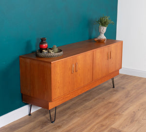 Long Restored Teak Retro 1960s G Plan Fresco Sideboard On Hairpin Legs