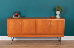 Long Restored Teak Retro 1960s G Plan Fresco Sideboard On Hairpin Legs