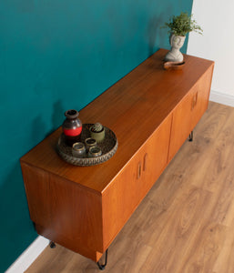 Long Restored Teak Retro 1960s G Plan Fresco Sideboard On Hairpin Legs