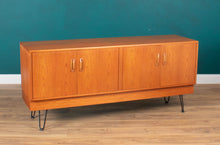 Load image into Gallery viewer, Long Restored Teak Retro 1960s G Plan Fresco Sideboard On Hairpin Legs