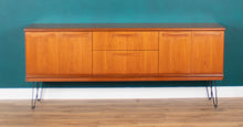 Load image into Gallery viewer, Retro Teak 1960s Long Meredew Sideboard On Hairpin Legs