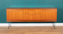 Load image into Gallery viewer, Retro Teak 1960s Long Meredew Sideboard On Hairpin Legs