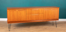 Load image into Gallery viewer, Retro Teak 1960s Long Meredew Sideboard On Hairpin Legs