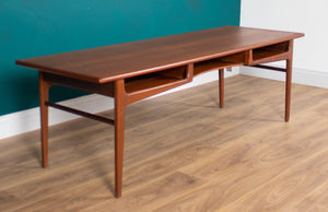 Retro Teak 1960s Danish Midcentury Long Coffee Table