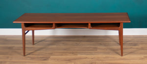 Retro Teak 1960s Danish Midcentury Long Coffee Table