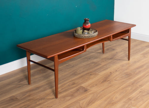 Retro Teak 1960s Danish Midcentury Long Coffee Table