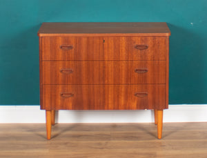 Retro Teak 1960s Bedside Chest Of Drawers